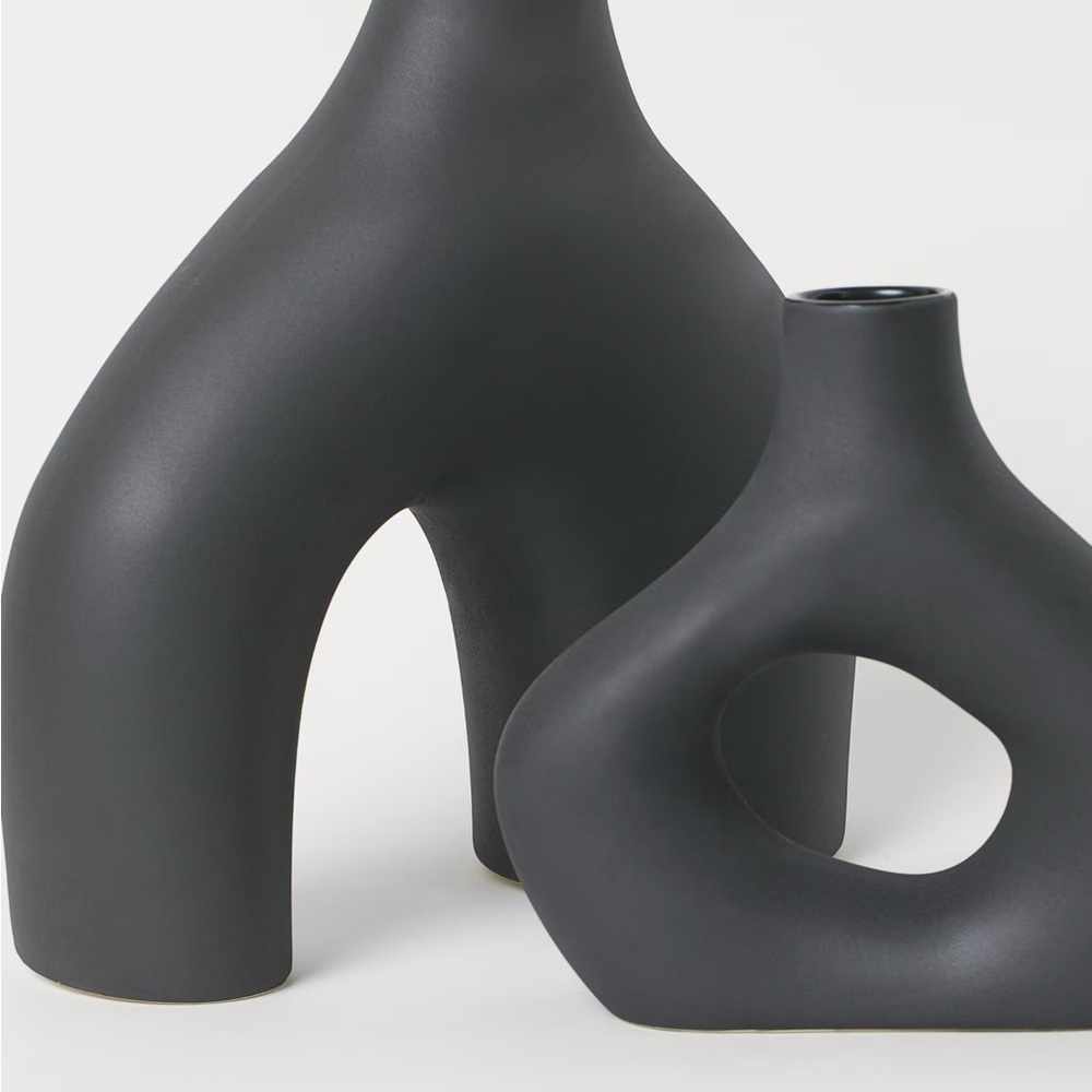 Modern Black Sculptural Vase - Picture 3 of 5